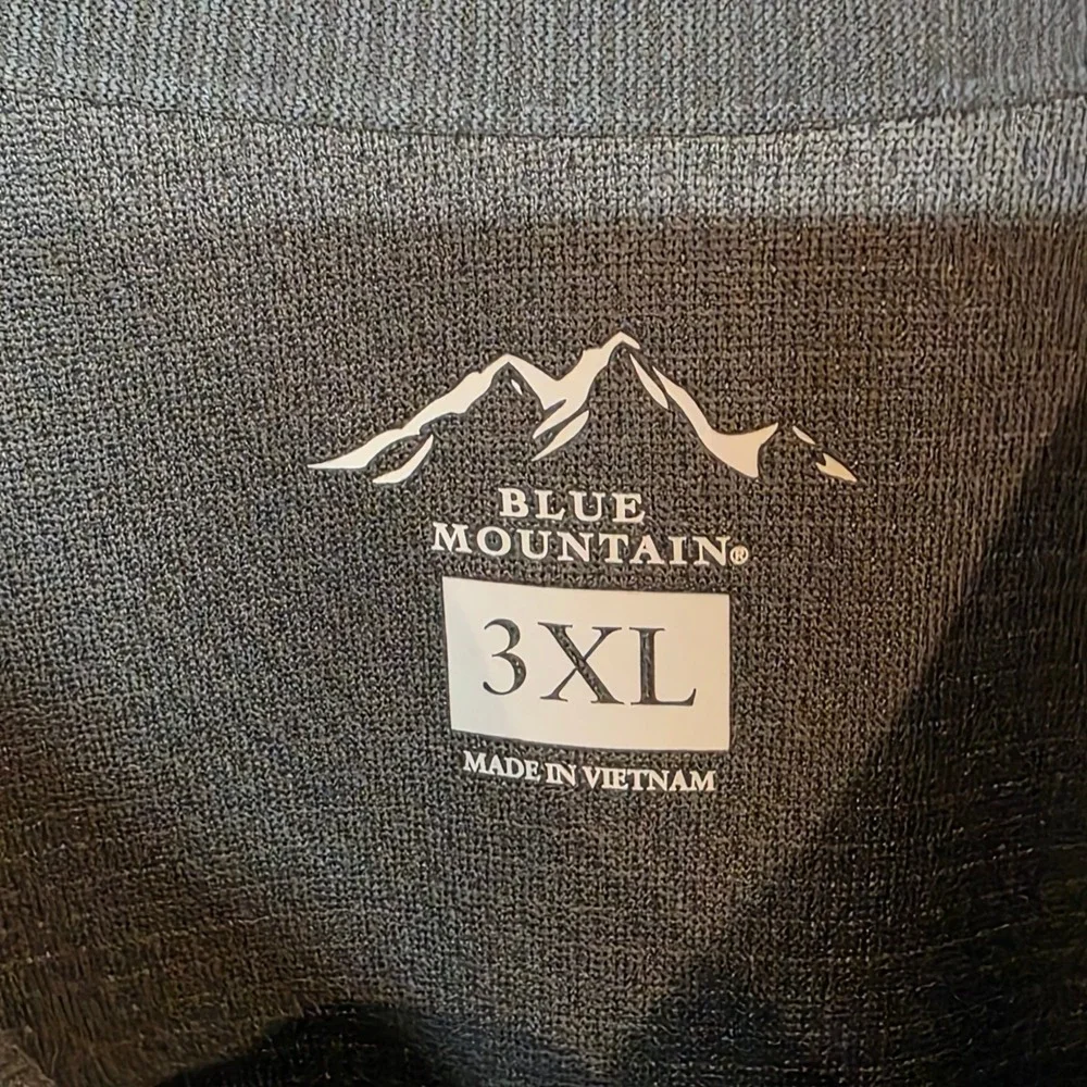 CLEARANCE 💲6️⃣ Blue Mountain Men's Gray Ribbed Soft Polo 3XL Short Casual - Picture 5 of 6